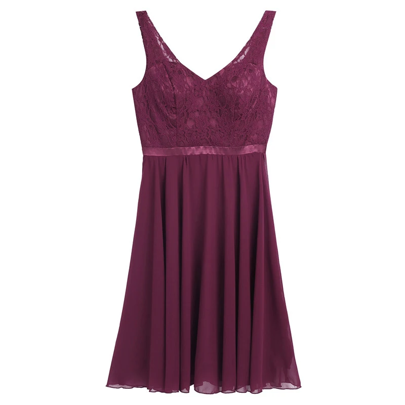 Женское шифоновое платье без рукавов ТРАПЕЦИЕВИДНОЕ кружевное подружки невесты