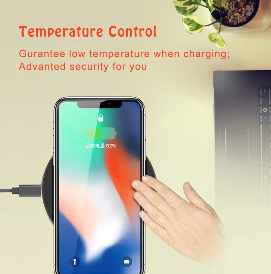 Быстрое беспроводное зарядное устройство SUMPK Qi для iPhone 8 / X Plus Samsung Galaxy S8 S7 +/S9 |