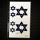 Новинка, шрам, шестиконечная звезда, шестиконечная Временная наклейка для татуировки для мужчин, женский боди-арт, водонепроницаемые наклейки для татуировки на шею, GAQ1