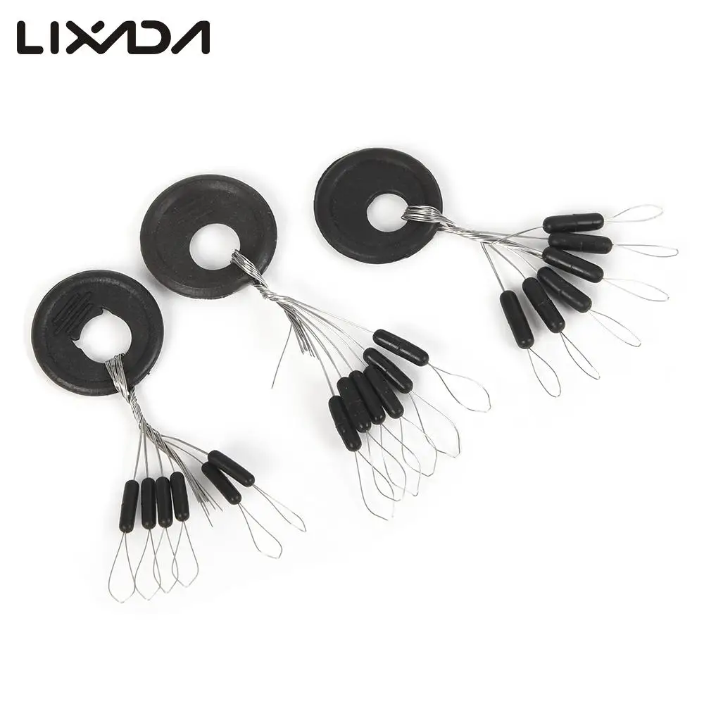 Lixada 50 шт. черная резиновая пробка для рыбалки|line stopper|fishing floatfloat stopper |