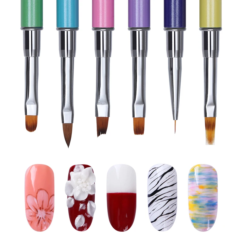 Акриловая ручка для рисования ногтей с двойным концом шпатель инструмент УФ гель