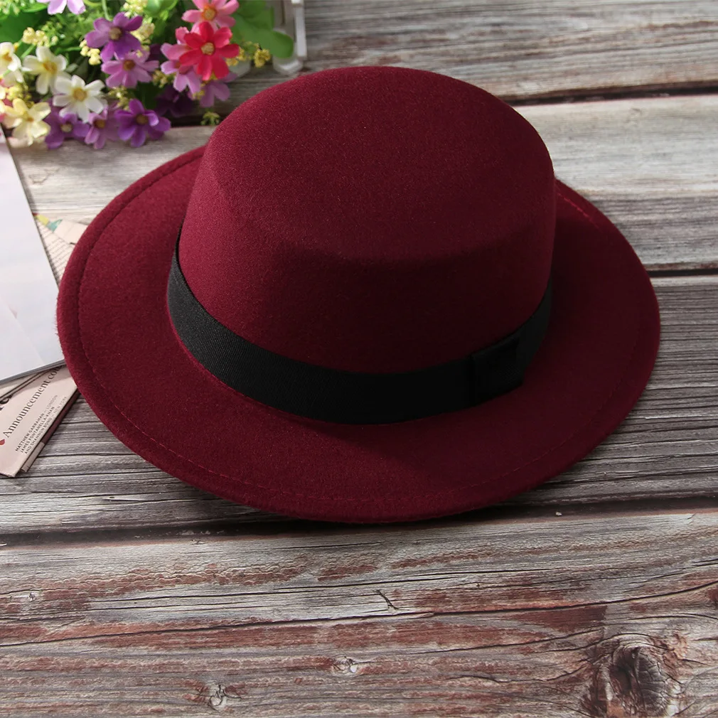 Fedora шляпы для женщин Имитация шерстяные мягкие шляпы Панама фетровая шляпа зимние мужские черные красные джазовые шляпы Trilby Chapeau Femme Повседневные шапки