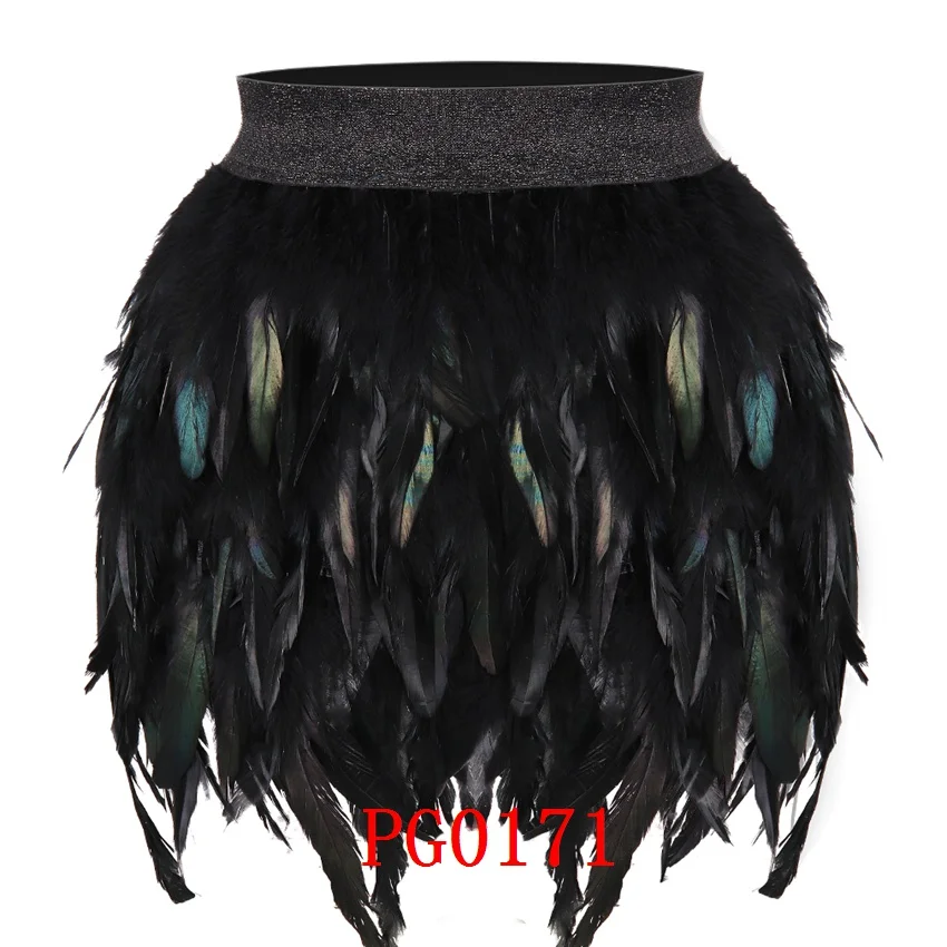

Feather Body Harness Bra and Feathers Skirt Fashion Sexy Cage Bondage Lingerie Punk Gothic Dance Festival Rave Wear for Women