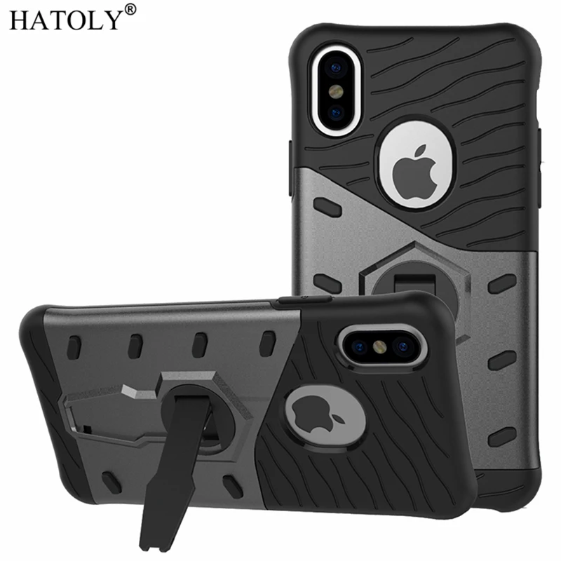 Чехол HATOLY для iPhone XS противоударный Гибридный резиновый силиконовый Жесткий Apple X 5
