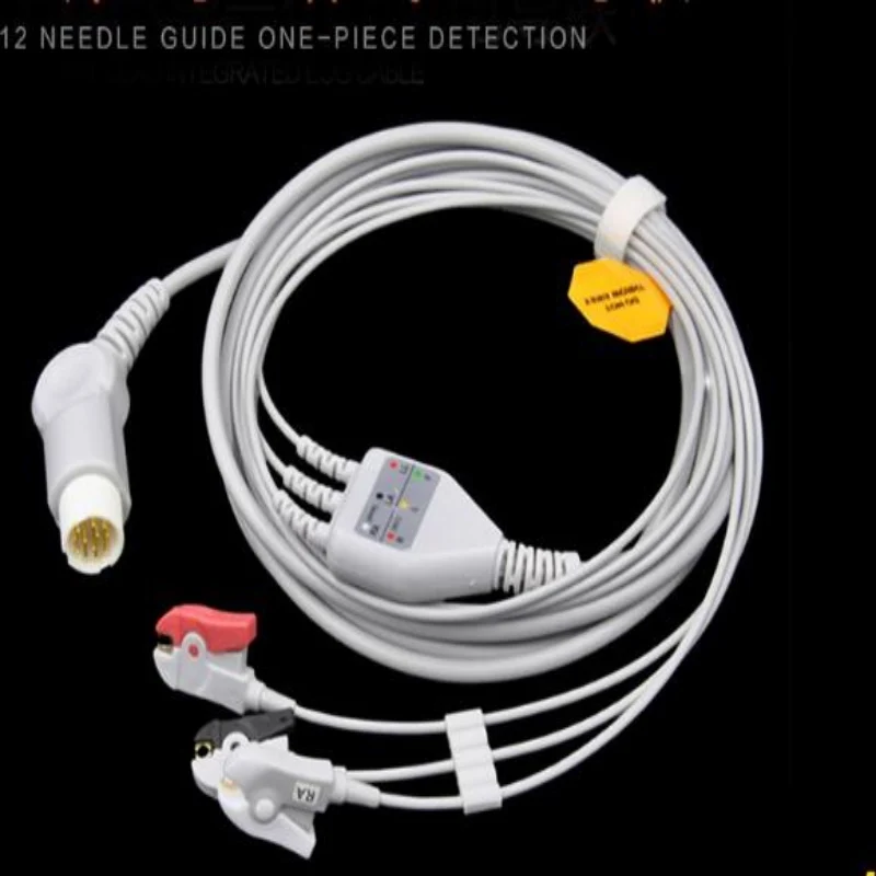 Совместим с Philips/HP 12Pin MP20/30/VM6 терпеливый монитор ECG кабель один кусок 3 провода