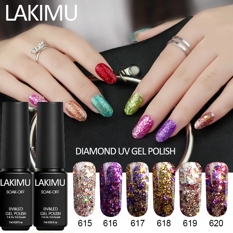 Lakimu Need Top Base гель лак праймер Алмазный для ногтей hini Sequin УФ с блестками Блеск Гель