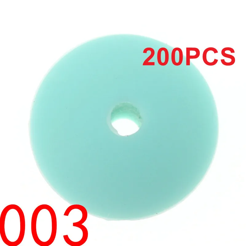 003 Turquoise 12 мм* 6 мм 200 шт Плоские бусины в форме линз детский Силиконовый грызунок Abacus расстояние бисера BPA бесплатно младенческое ожерелье-Прорезыватель Соска цепочка ручная работа - Цвет: 003 Turquoise
