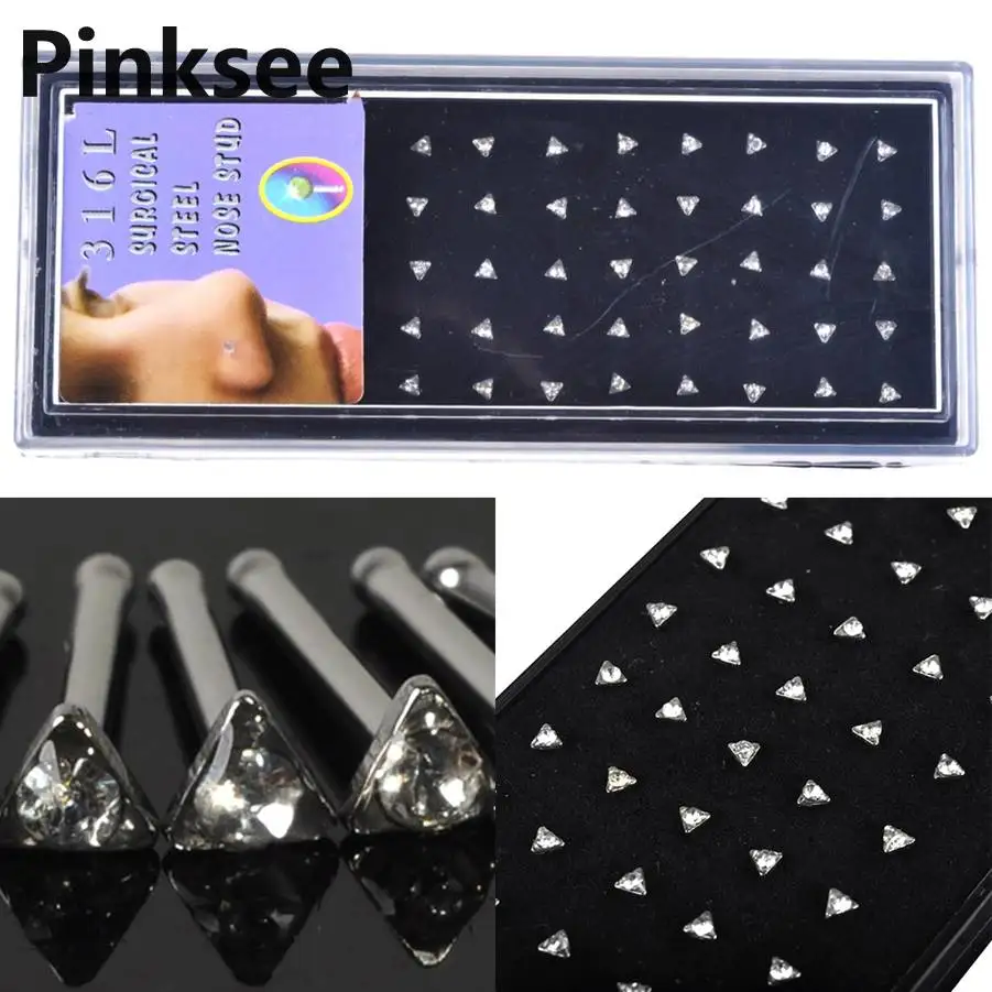 60 шт./компл. хрустальные стразы кольцо для носа модные украшения тела шпильки