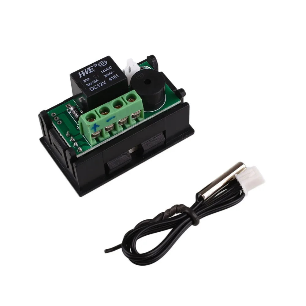 Регулятор температуры цифровой термостат с датчиком 12 В постоянного тока 20 А для