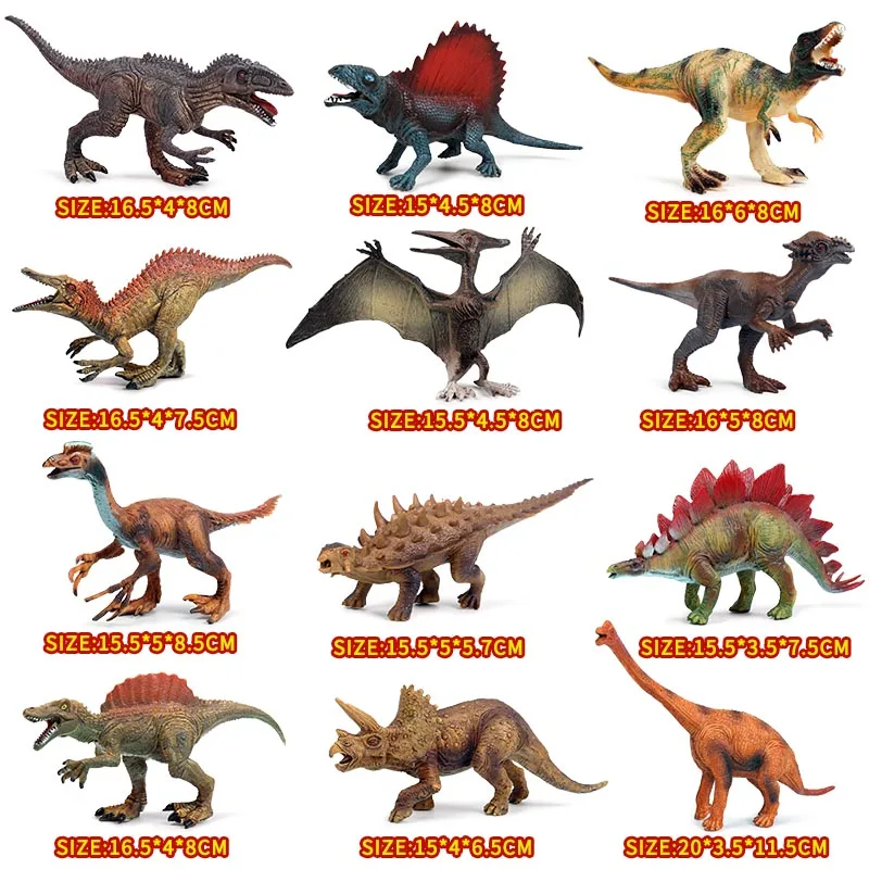 12pcs Dinosaur Oenux 12 шт./компл. Классический с динозавром «Мир Юрского периода» фигурку небольшой T-Rex в парк развлечений птеродактиль Dinossauro» ПВХ Высокое качество Коллекция Модель игрушка - Цвет: 12pcs Dinosaur