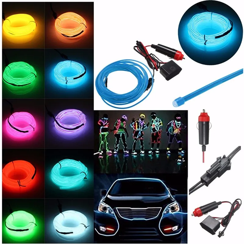 5 м многоцветный гибкий неоновый электропровод трубка светодиодная полоса