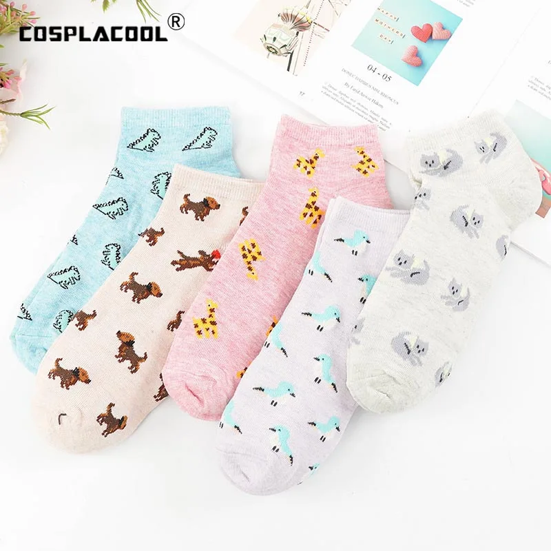 Корейские забавные Женские носочки креативные животные мелкий Носок Calcetines Skarpetki