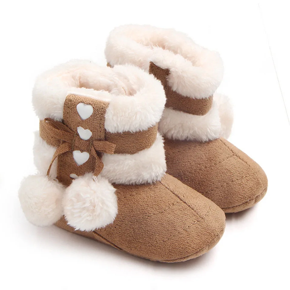 Ботинки для новорожденных Унисекс Детская зимняя обувь Bebe Для малышей С узором в