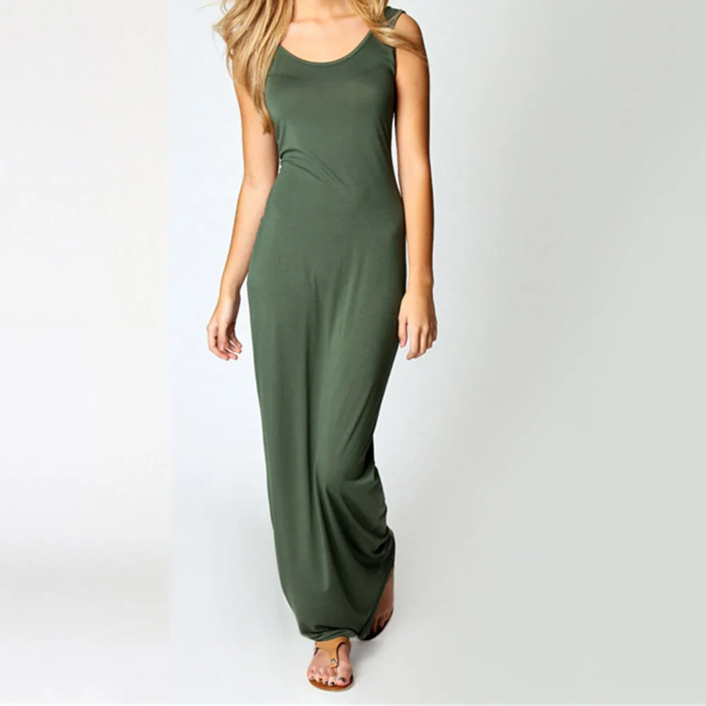 Женское праздничное облегающее платье макси летнее пляжное вечернее длинное без