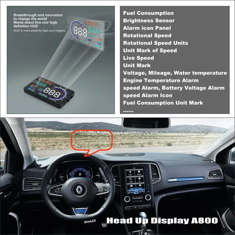 

Car HUD Head Up Display For Renault Megane II / III /2/3 Auto Accessories OBD/OBD2/OBDII Safe Driving Screen Plug And Play Film