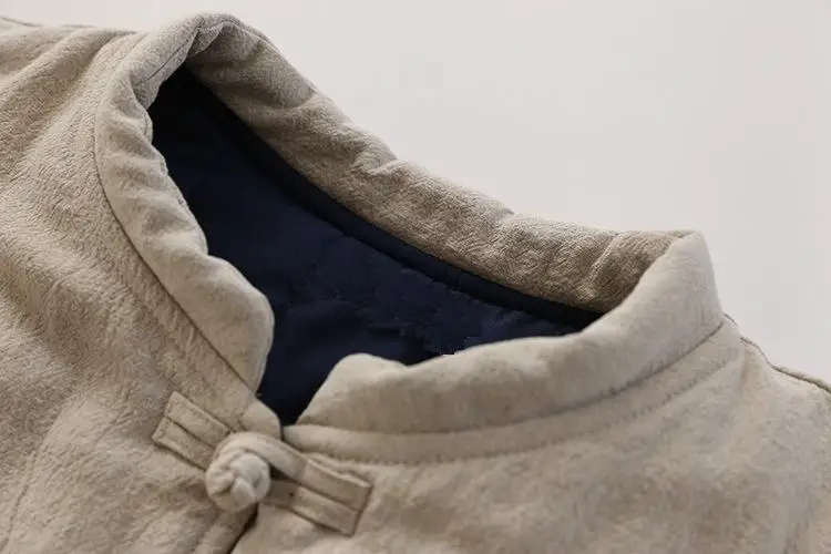 2018 women Winter long outwear chinese style vintage Coat thicken stand collar plate button cotton-padded jackets linen overcoat | Женская