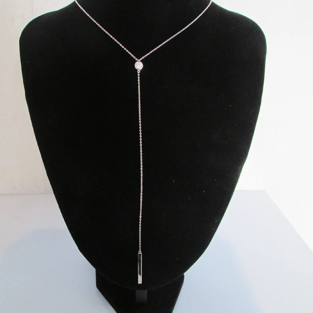 Женская Длинная цепочка из серебра 2016 пробы с фианитом | Украшения и аксессуары