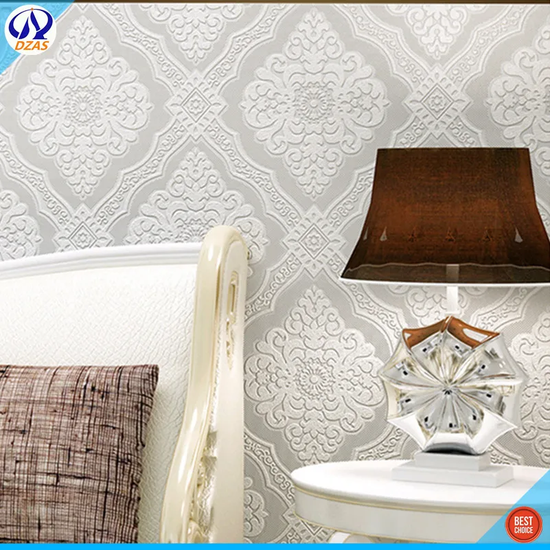 Light-colored Mood light blue Living room bedroom background European-style Damascus 3D stereo carving DZAS-CJ wallpaper | Обустройство