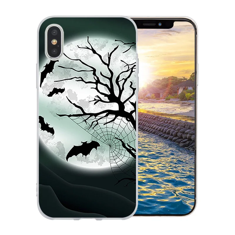 Чехол для телефона Apple iPhone 7/8 Plus X 10 Space Moon Pattern 5C 5S SE 6 6S оболочка мягкая силиконовая