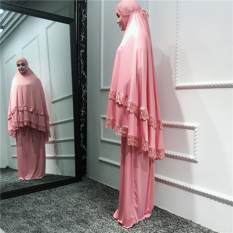 Длинные мусульманские халаты abaya кружевной шарф с арабским исламским рамаданом