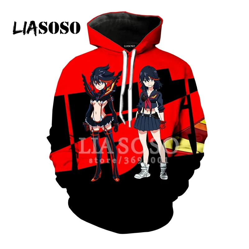 LIASOSO/толстовки с капюшоном 3D принтом для женщин и мужчин аниме Kill la Kawaii толстовки