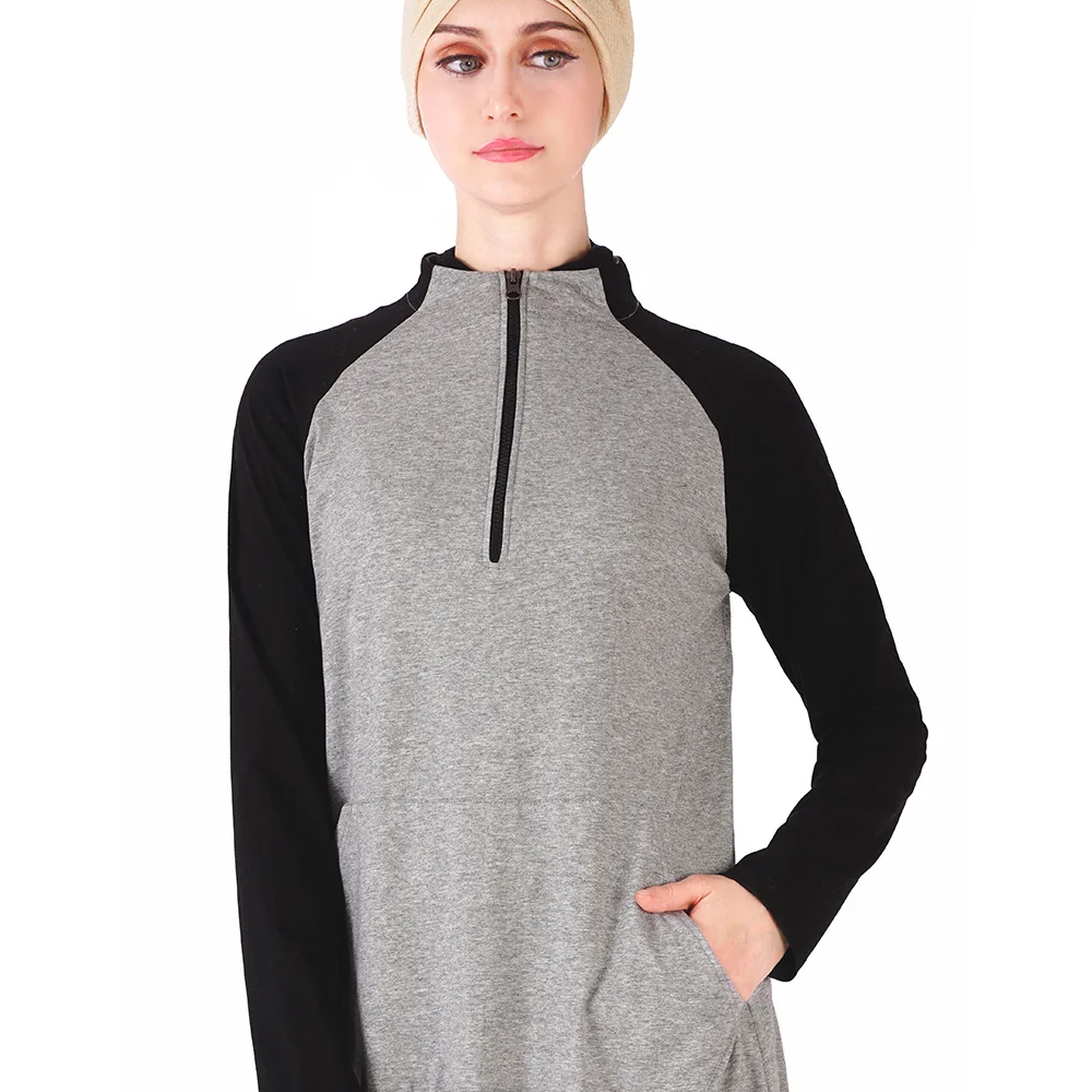 Повседневное хлопок Abayas студенты спортивные длинное платье арабских полной
