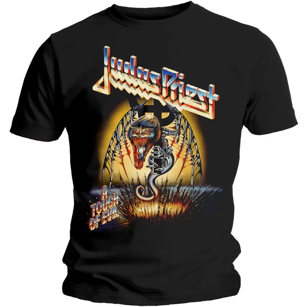 Judas Priest Touch of Evil' футболка бесплатная доставка модная мужская черная стильная с