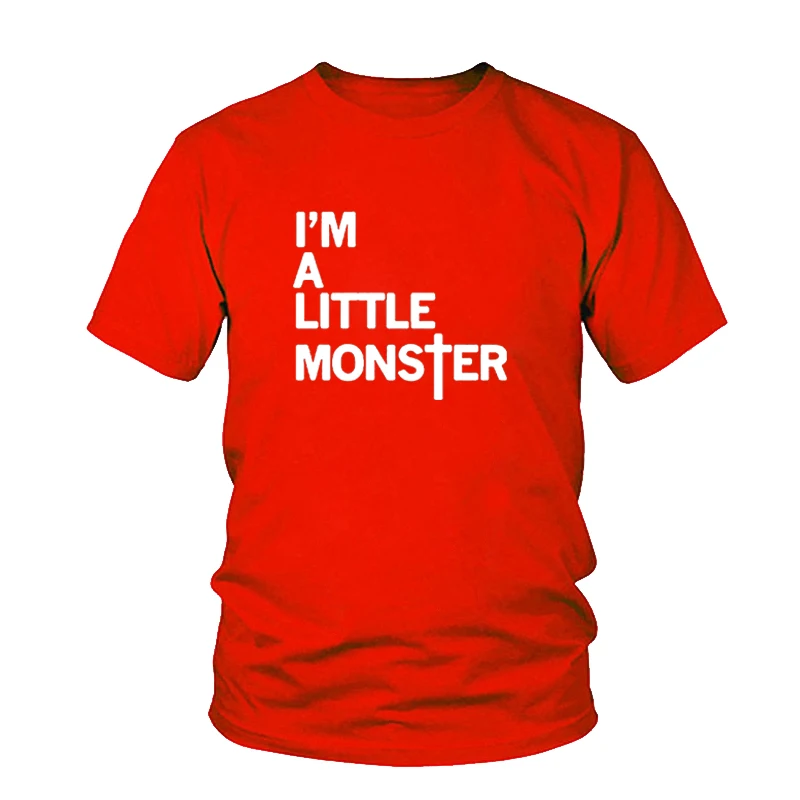Футболка женская в стиле Харадзюку с надписью I A Little Monster Повседневный хлопковый