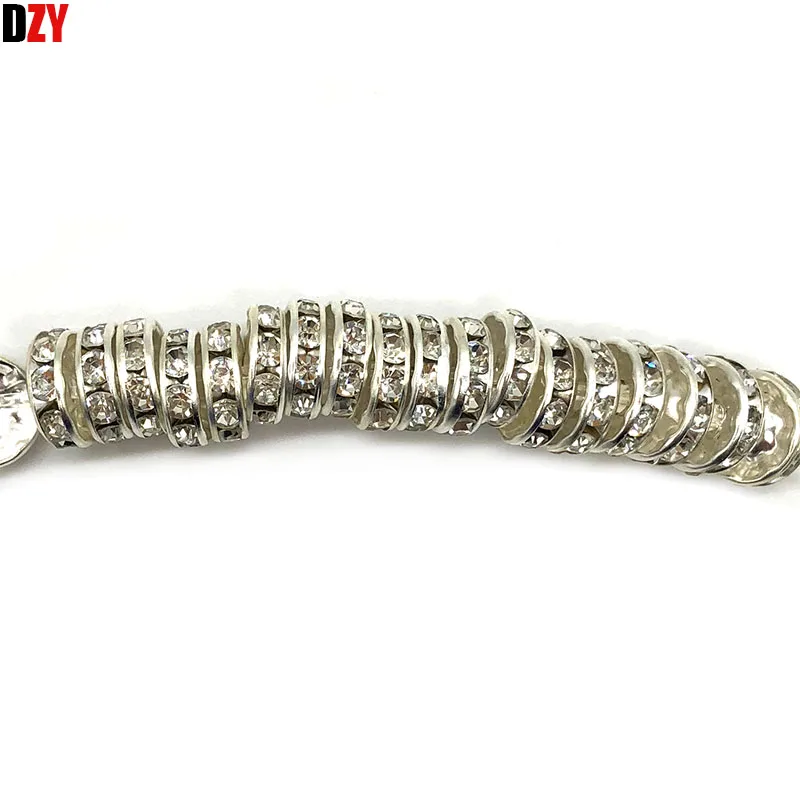 100 шт. 8 мм Cristal брошь со стразами Spacer Para Colar Pulseira де Металл DIY DYP-010 | Украшения и