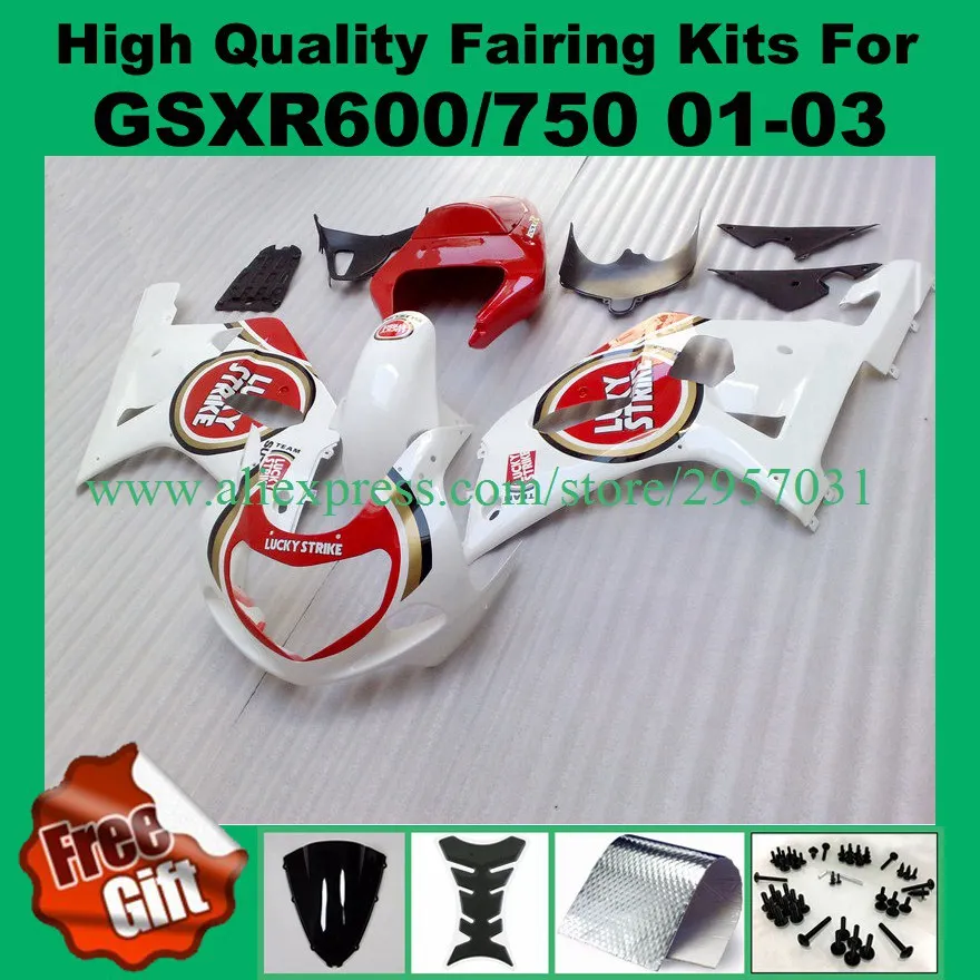 

Injection Fairings for SUZUKI GSXR600 GSXR750 2001 02 2003 K1 GSX-R750 GSX-R600 01 02 03 GSXR600 750 LUCKY STRIKE fairing kits