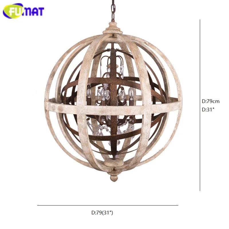 FUMAT Ретро подвесные светильники деревянные LED E14 промышленная лампа подвесной
