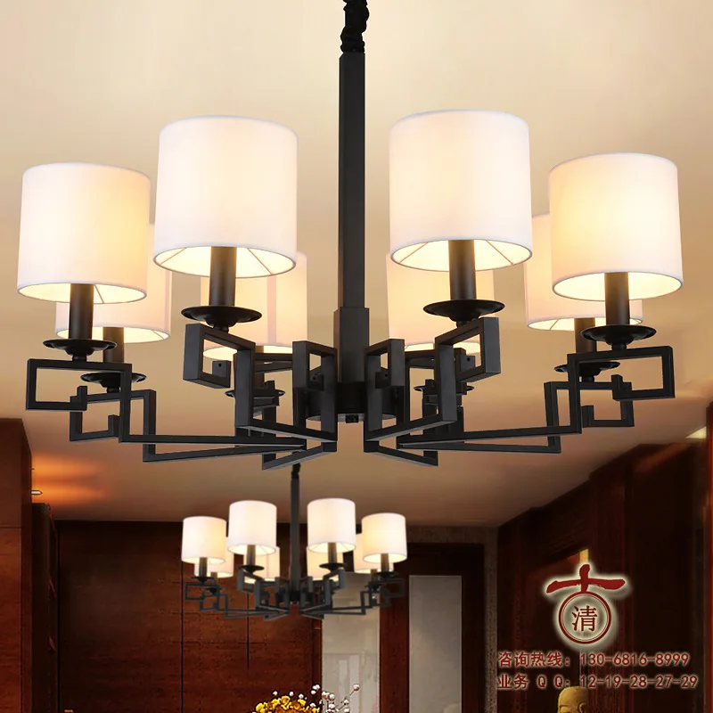 Zhongshan Guzhen Lighting wholesale new Chinese iron chandelier glass lamp study bedroom living room 15017 | Лампы и освещение