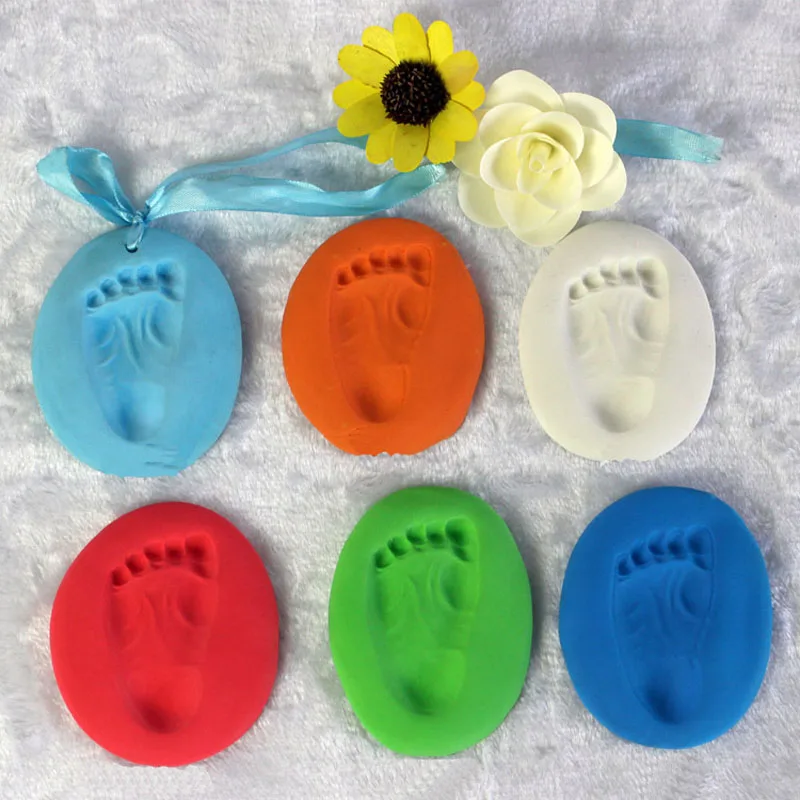 1 шт.. Детские сувениры ручной работы с принтом отпечатка ноги сухой мягкой глины