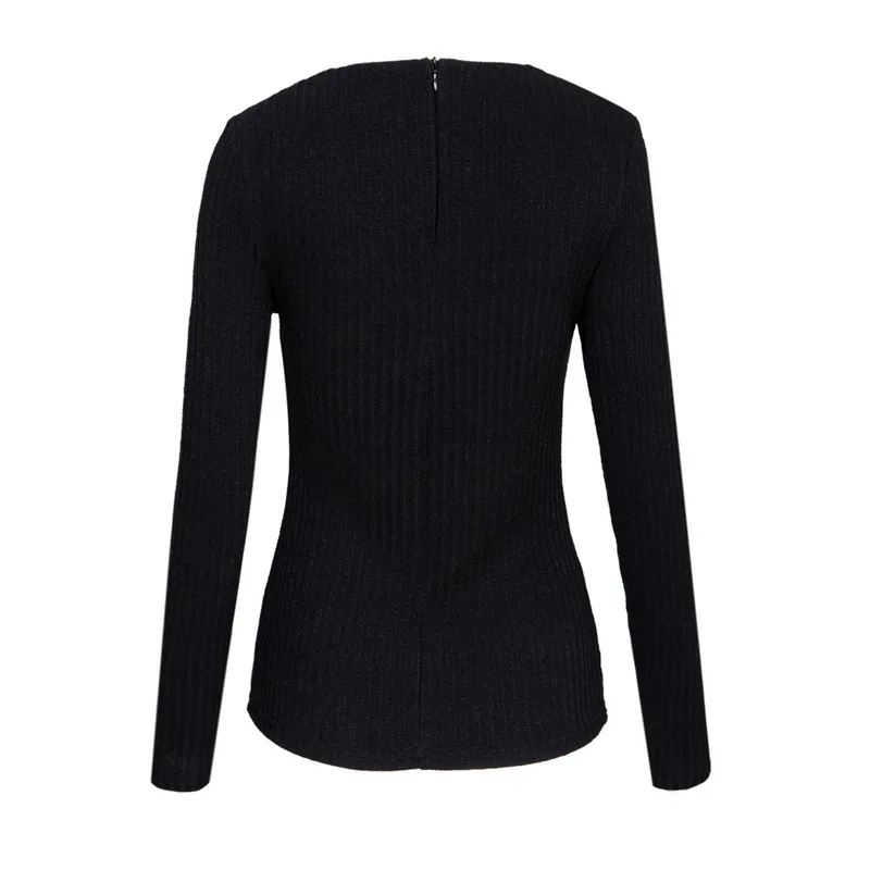 Vadim women sexy v neck knitted sweater bandage pullover lace up Elastic low cut cross bodycon long sleeve casual tops SW867 | Женская
