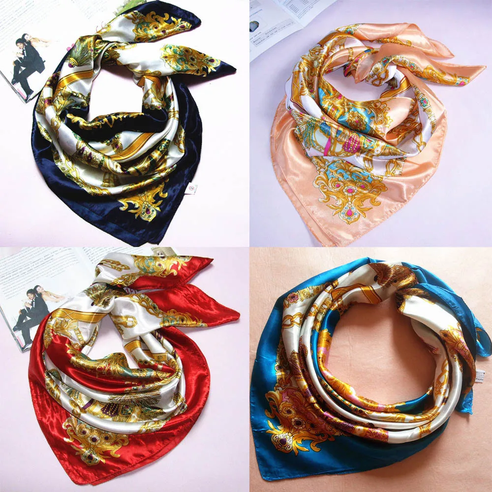 

KANCOOLD Scarf new High Quality Imitated Silk Fashion Women Big Size Scarf Square Shawl Print scarf luxury brand jan27