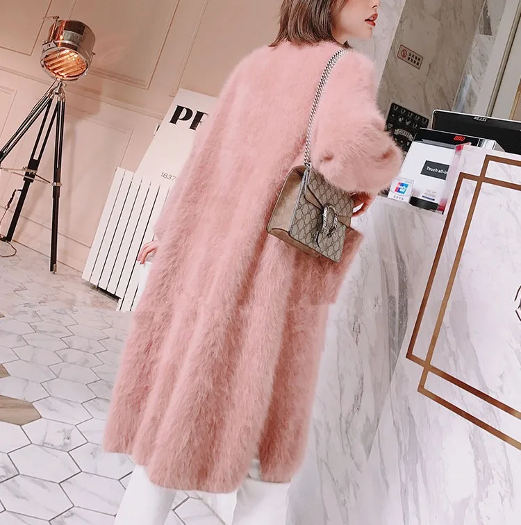 2021 Winter women mink cashmere cardigan warm soft fluffy Angola any size real nature 100% sweater Z029 |