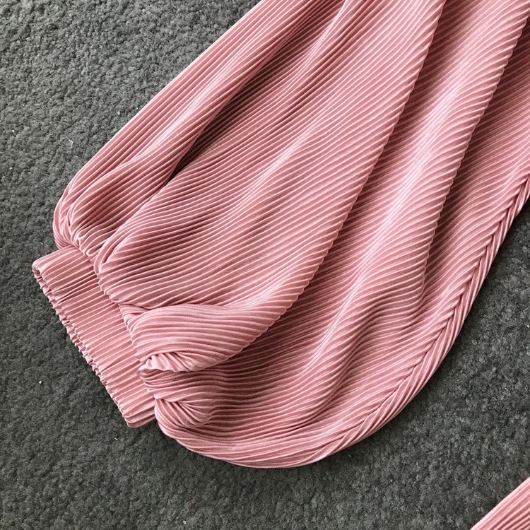 ALPHALMODA, весна-лето, плиссированные шифоновые блузки с v-образным вырезом, галстук-бабочка, пояс, рукав-фонарик, Женская однотонная модная одежда