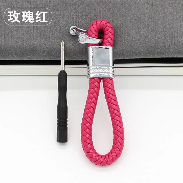 rose red keychain Кожаный чехол для ключей автомобиля для Volkswagen VW GOLF 4 5 6 Passat B5 B6 Tiguan Touran Polo Scirocco Jetta MK5 MK6 автомобильные аксессуары - Название цвета: rose red keychain