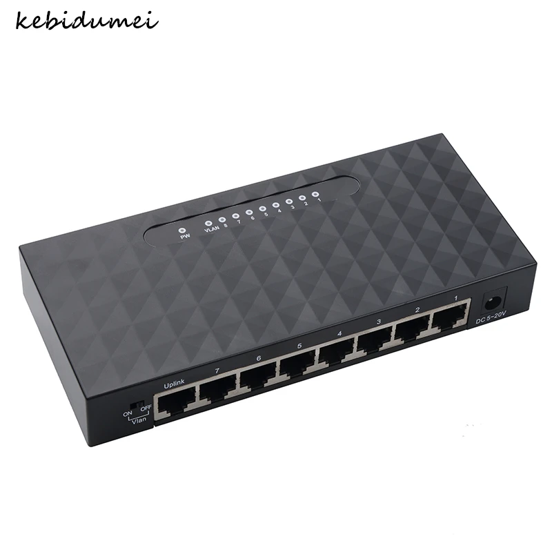 Высокопроизводительный умный гигабитный коммутатор Kebidumei 8 портов 10/100/1000 Ethernet