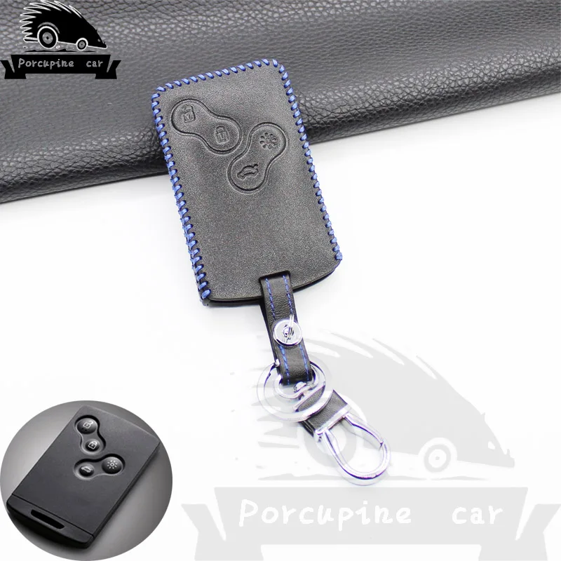 

Genuine Leather Car Key Cover Key Case For Renault Duster Megane 4BTN 1 2 3 Captur Kadjar Clio Logan fluence Accessories