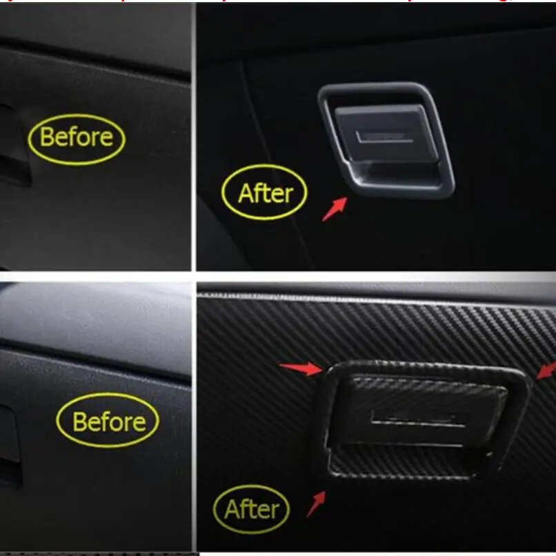 Interior Accessories Copilot Glove Storage Box Handle Panel Cover Trim For Mazda CX-5 CX5 2017 - 2022 Matte / Carbon Fiber Look