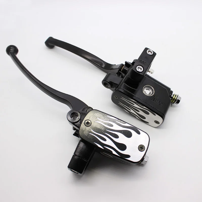 Flame Black White ROAOPP 25 мм Универсальный спереди мотоциклов сцепные главный цилиндр водохранилище Рычаги для Yamaha Suzuki Honda CB400 - Цвет: Flame Black White