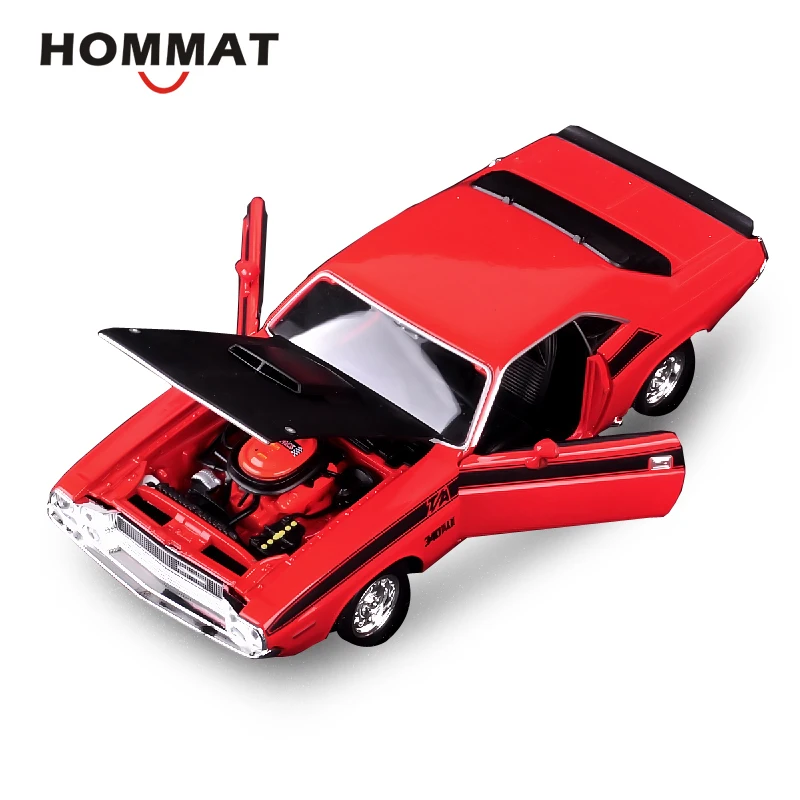 Hommate Simulation Welly 1:24 Scale 1970 Dodge Challenger T \ A Модель из сплава мышц литые игрушечные машинки Коллекционная модель автомобиля