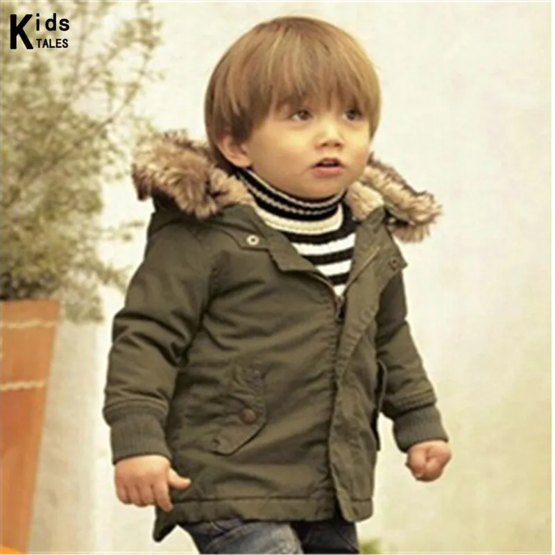 Новое поступление детское пальто для мальчиков плотная однотонная куртка с