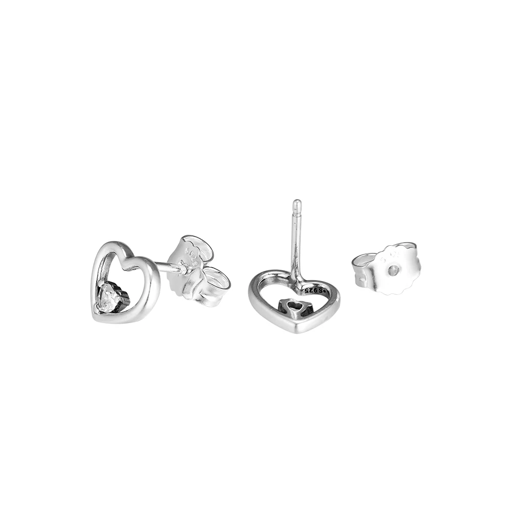 

Asymmetric Hearts of Love Stud Earring 100% 925 Sterling-Silver-Jewelry Free Shipping