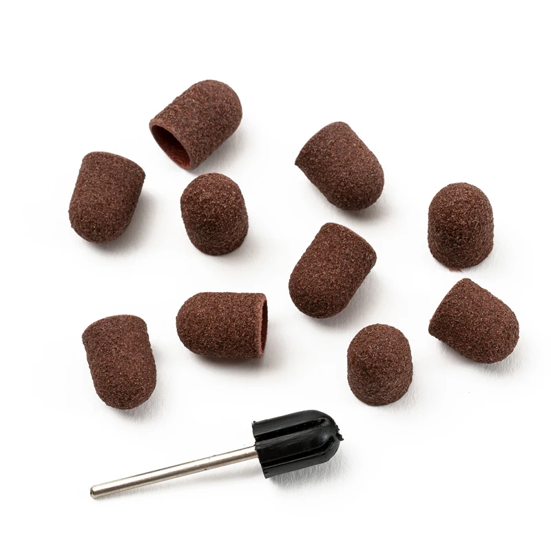 10 шт. 120 #10*15 мм шлифовальные ленты Ladymisty блочные колпачки 1 оправка резиновая