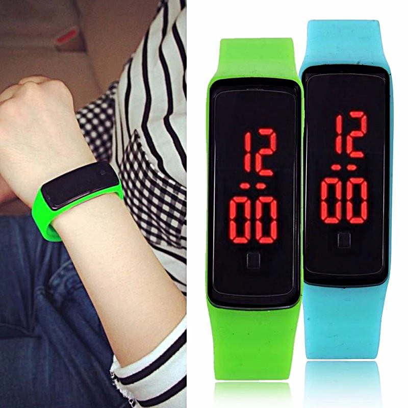 

2018 New Fashion Children's Watches LED Digital Display Bracelet Watch Students Silica Gel Sports Wristwatch Gifts Drop 10