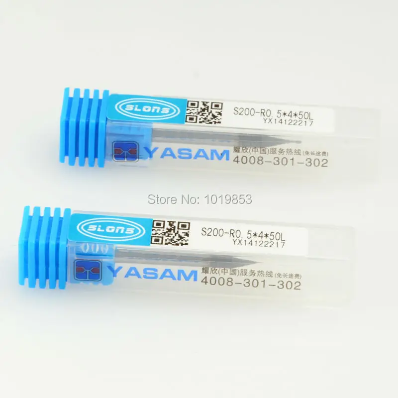 5 шт. SLONS S200-R0.5x4x50L HRC50 4 мм Диаметр хвостовика с шариковым носиком и tungsten карбидная
