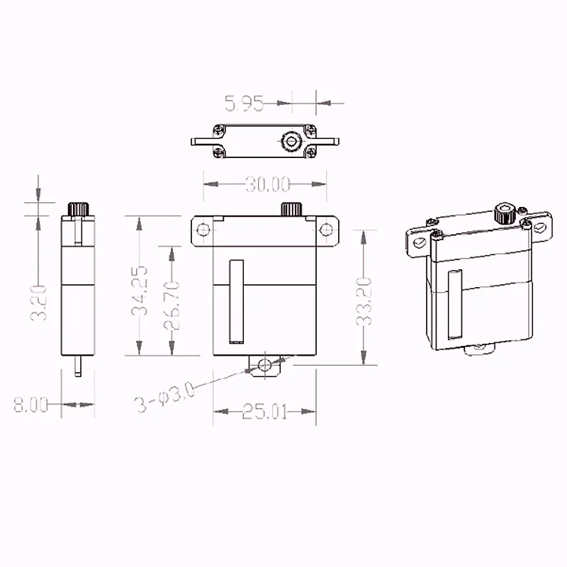 FATJAY KINGMAX CLS0512W 21g 6 0 кг. см Цифровой Металлический сервопривод крыла 8 мм тонкий