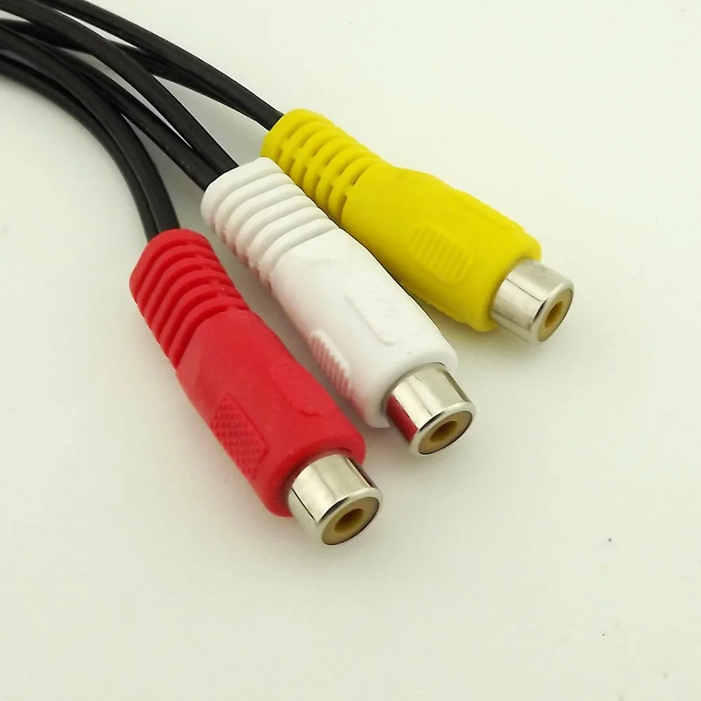 10pcs Composite 3 RCA Female to 6 Jack Audio Video Cable Adapter 1FT/30CM | Компьютеры и офис